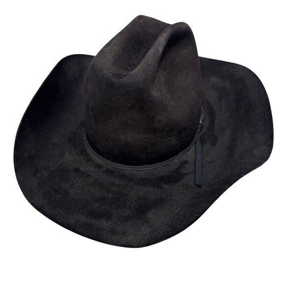 Vintage Bailey Black Felt Cowboy Hat Size 6 7/8 XXXX (4X) Beaver Made in USA